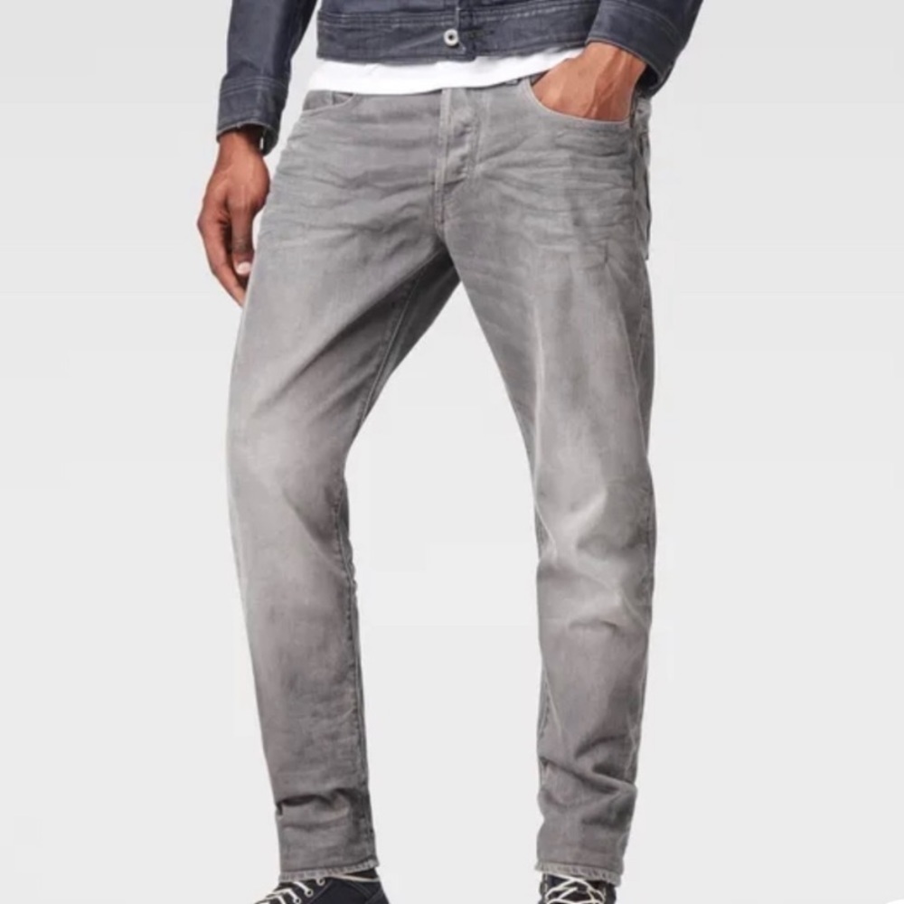 G-Star Raw Grey 3301 Tapered Jeans BNWT 30x34 actually 29x34 waist